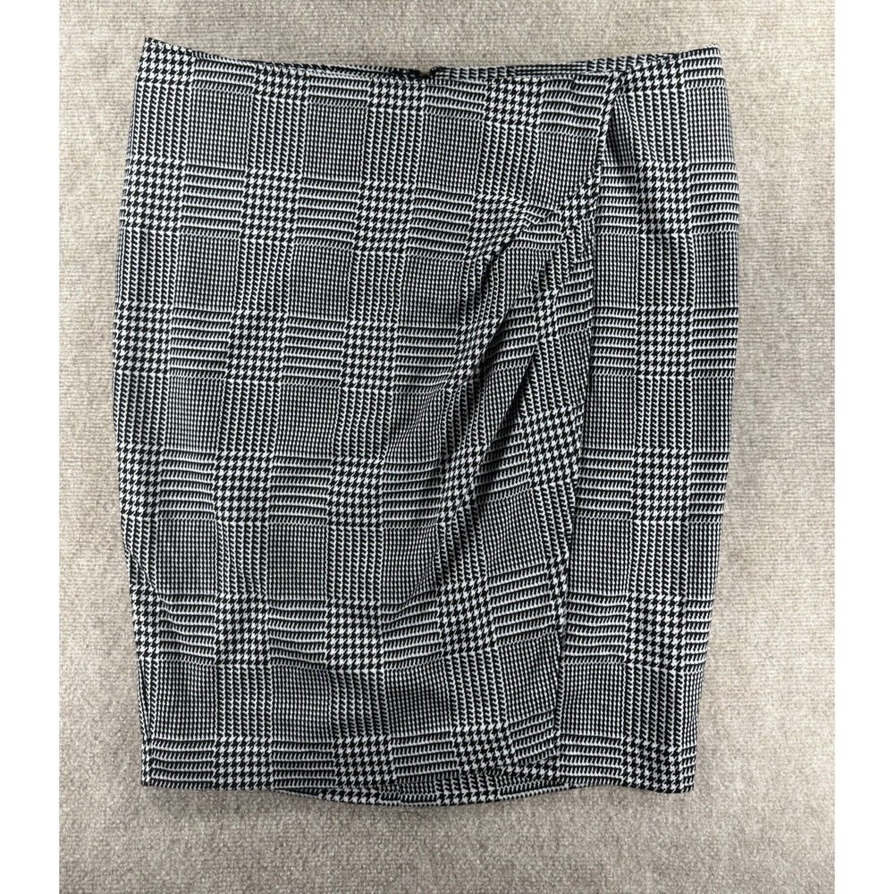 Lane Bryant Glen Plaid Pencil Skirt 18 Black White Stretch Lined‎ Office Wear